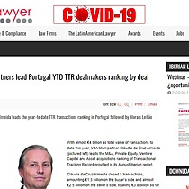 VdA, Morais Leito partners lead Portugal YTD TTR dealmakers ranking by deal value